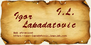 Igor Lapadatović vizit kartica